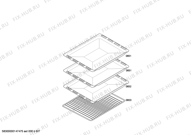 Взрыв-схема плиты (духовки) Bosch HCE858450U - Схема узла 06