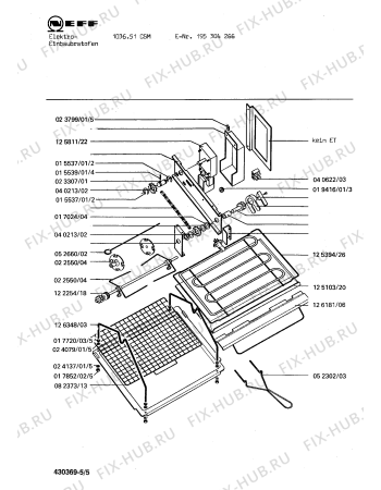 Взрыв-схема плиты (духовки) Neff 195304266 1036.51CSM - Схема узла 05