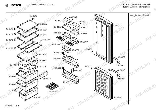 Схема №1 KGS3750IE с изображением Дверь для холодильной камеры Bosch 00236432