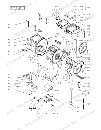 Взрыв-схема стиральной машины Whirlpool AWG 680 WP-CZ/SL - Схема узла