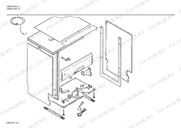 Схема №2 GI904760 с изображением Крышка для посудомойки Bosch 00286798