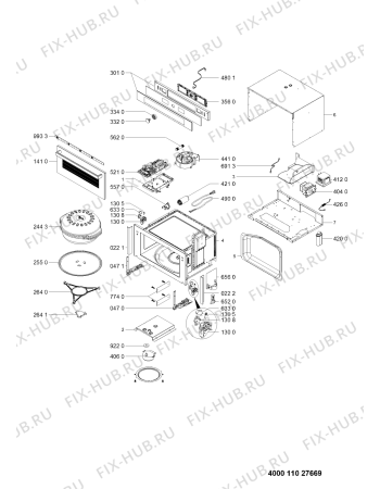 Схема №1 AMW 734/IX с изображением Запчасть для микроволновки Whirlpool 481010789845