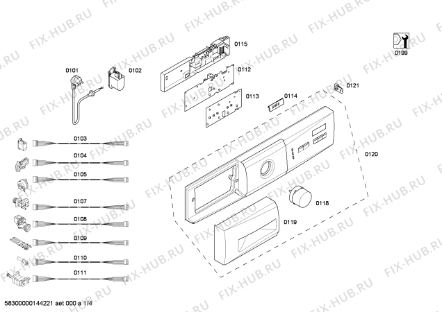 Схема №3 CWF10E262I 7kg 1000rpm varioPerfect с изображением Ручка для стиралки Bosch 00649847