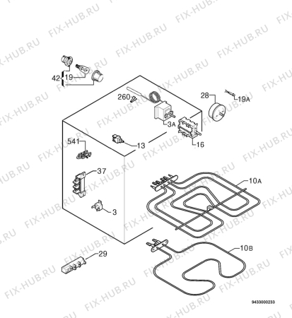 Взрыв-схема плиты (духовки) Zanussi ZCM6500W - Схема узла Electrical equipment 268