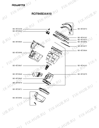 Взрыв-схема пылесоса Rowenta RO7845EA/410 - Схема узла XP005018.1P2