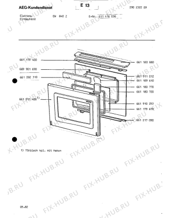 Схема №3 EW 640 Z с изображением Уплотнение для электропечи Aeg 8996611808917