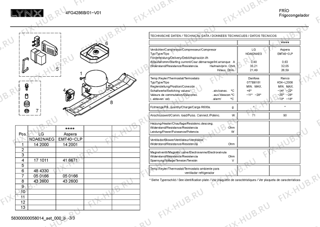 Взрыв-схема холодильника Lynx 4FG4286B - Схема узла 03