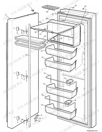 Взрыв-схема холодильника Electrolux ENL60800X - Схема узла Section 2