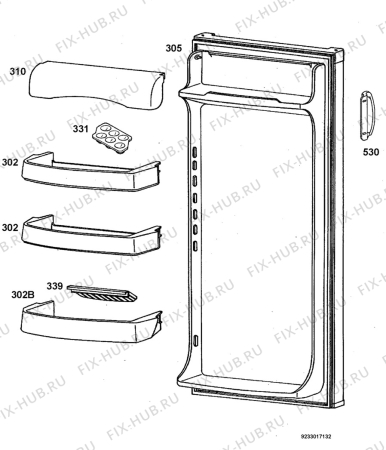 Взрыв-схема холодильника Electrolux ERW19001W8 - Схема узла Door 003