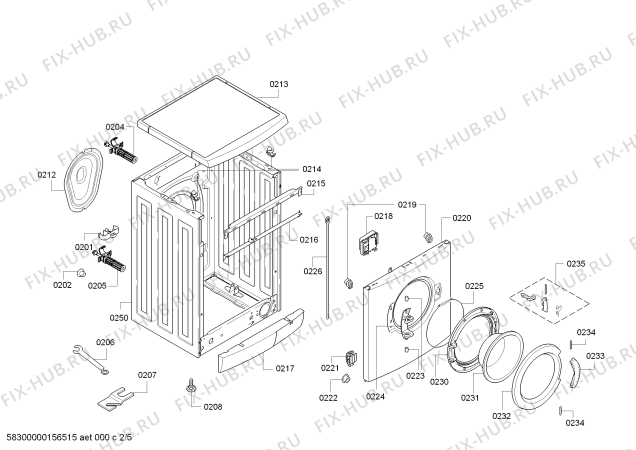 Взрыв-схема стиральной машины Siemens WM14E462GB VarioPerfect - Схема узла 02