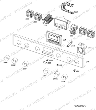 Взрыв-схема плиты (духовки) Voss Electrolux ELI13321RF - Схема узла Command panel 037