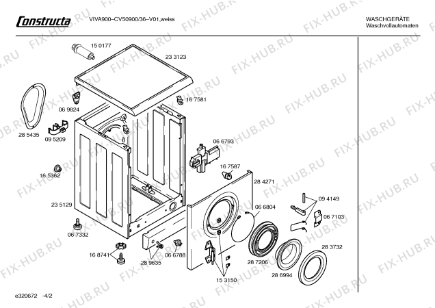 Схема №3 CV50900IL с изображением Кабель для стиралки Bosch 00354508