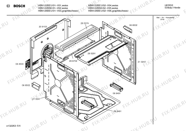 Схема №1 HBN122BSK с изображением Инструкция по эксплуатации для электропечи Bosch 00522526
