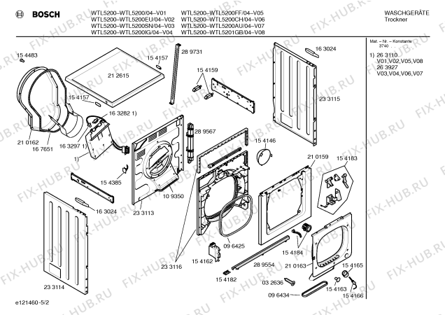 Схема №2 WTL5200SN WTL5200 с изображением Панель управления для сушилки Bosch 00353035