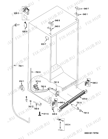 Взрыв-схема холодильника Whirlpool 20RUD4APT (F090558) - Схема узла