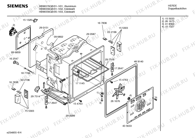Схема №1 HB95054 с изображением Планка для плиты (духовки) Siemens 00362038