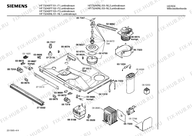 Взрыв-схема микроволновой печи Siemens HF73240NL - Схема узла 04