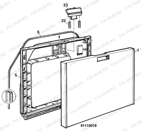Взрыв-схема посудомоечной машины Unknown BE11 - Схема узла W20 Door