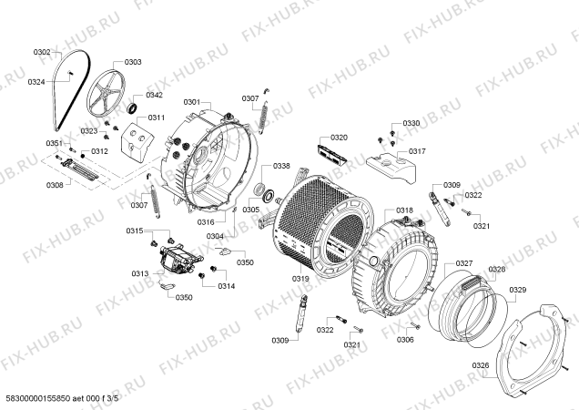 Схема №2 V6540X1 с изображением Набор кнопок для стиралки Bosch 00652016