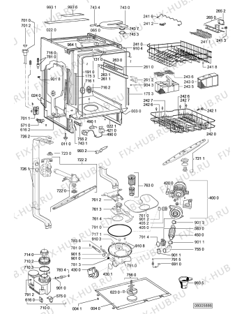 Схема №1 ADP 4710 WH с изображением Модуль (плата) управления для электропосудомоечной машины Whirlpool 481221838544