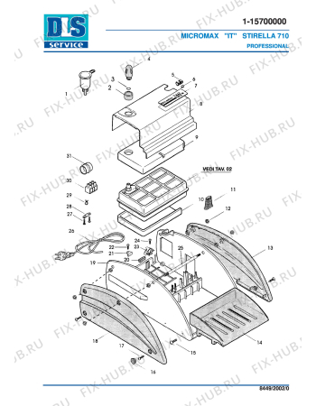 Схема №2 STIRELLA 715 PROFESSIONAL с изображением Микропереключатель для электроутюга DELONGHI SC1770290