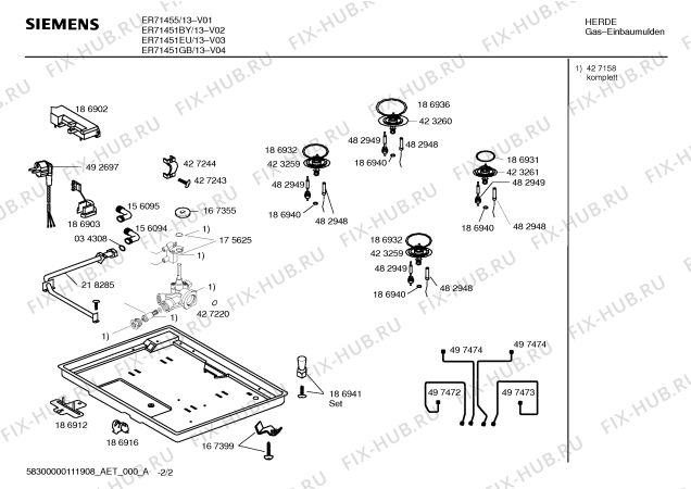 Схема №1 ER71461GB с изображением Переключатель Siemens 00189636