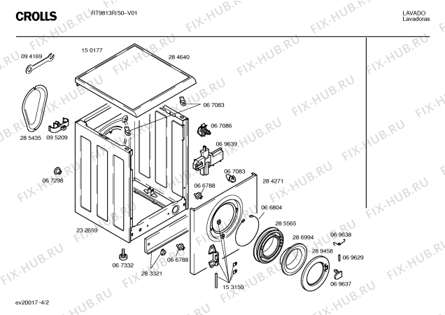 Схема №1 RT9813R Crolls RT9813R с изображением Кабель для стиралки Bosch 00209795