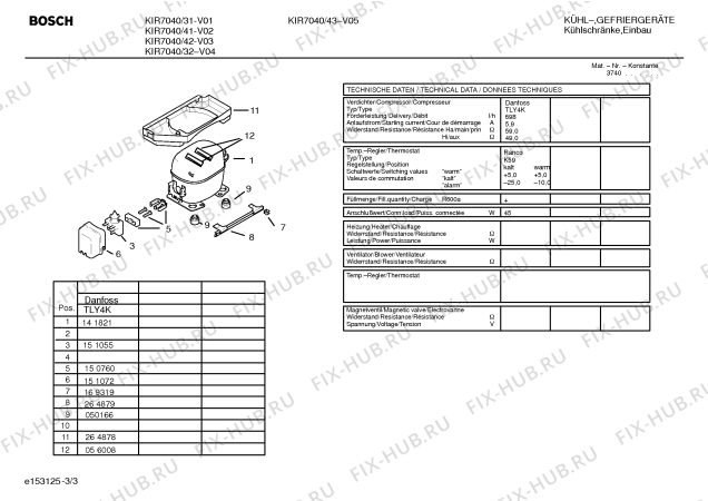 Взрыв-схема холодильника Bosch KIR7040 KI880N - Схема узла 03