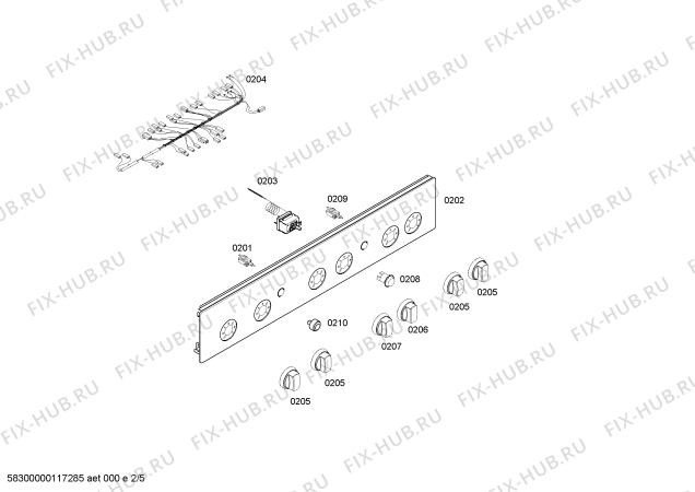 Схема №4 HG322500P с изображением Панель управления для плиты (духовки) Siemens 00449765