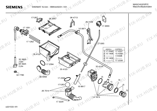 Схема №2 WM54450 SIWAMAT XL544 с изображением Панель управления для стиралки Siemens 00356874