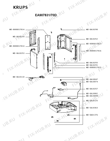 Схема №3 EA907D40/70D с изображением Решетка для электрокофеварки Krups MS-8080017818