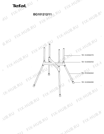 Взрыв-схема гриля Tefal BG101212/11 - Схема узла MP000927.4P2