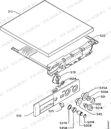 Взрыв-схема стиральной машины Zanussi WD801C - Схема узла Command panel 037