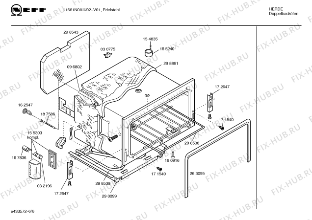 Взрыв-схема плиты (духовки) Neff U1661N0AU - Схема узла 06