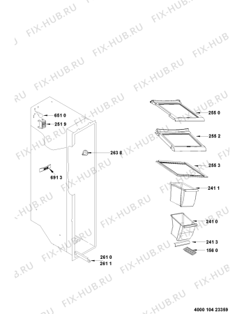 Схема №4 GKN 19P5 A++SW с изображением Ручка двери для холодильной камеры Whirlpool 481050322041
