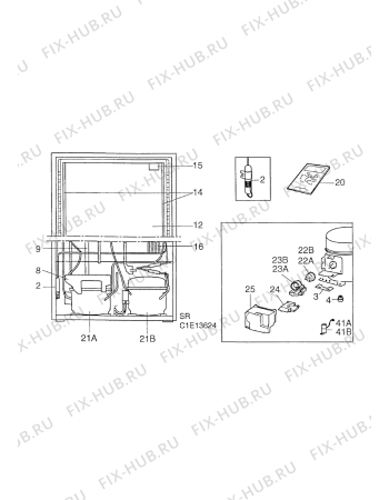 Взрыв-схема холодильника Electrolux ER8496B - Схема узла Functional parts