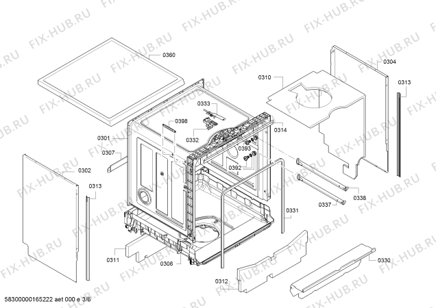 Взрыв-схема посудомоечной машины Siemens SN25L280EU - Схема узла 03