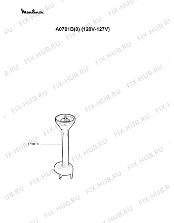 Взрыв-схема блендера (миксера) Moulinex A0701B(0) - Схема узла YP000802.6P2