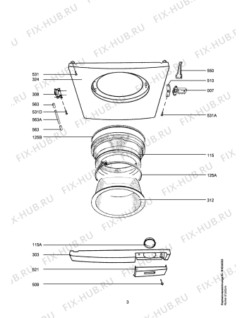 Схема №2 LAVW1230 с изображением Емкоть для порошка для стиралки Aeg 1106796012