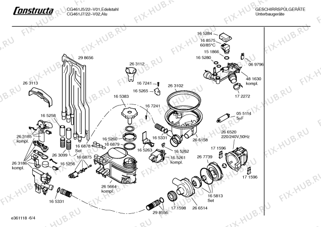 Взрыв-схема посудомоечной машины Constructa CG461J5 - Схема узла 04