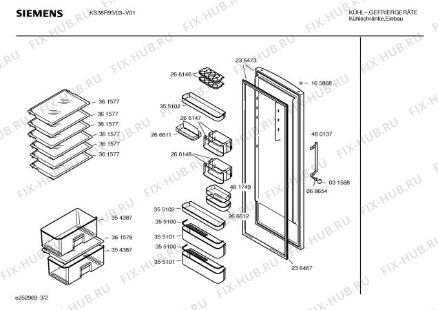 Схема №1 KGV31422 с изображением Крепежный набор для холодильной камеры Bosch 00181139
