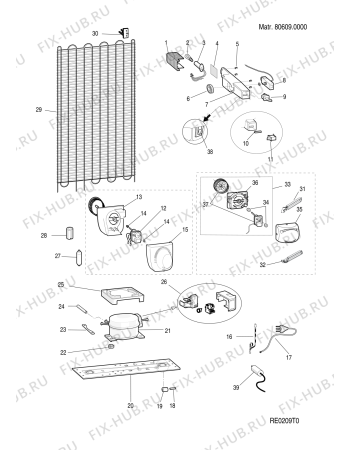 Взрыв-схема холодильника Ariston MTAA4612VFR (F031999) - Схема узла