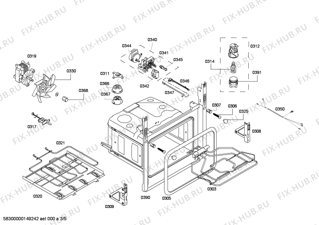 Схема №3 HB73BC551E horno.siemens.py.2d.S5a.E3_CF.carro.inx с изображением Модуль управления, запрограммированный для духового шкафа Siemens 00700303