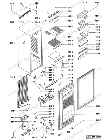 Схема №1 ARG729GWP (F092118) с изображением Всякое для холодильной камеры Indesit C00343342