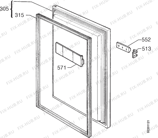 Взрыв-схема холодильника Rex CI1800FR - Схема узла Door 003