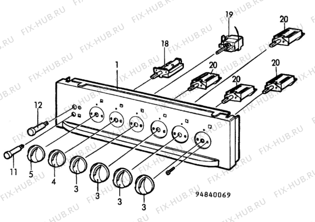Взрыв-схема посудомоечной машины Electrolux CF5008 - Схема узла H10 Control Panel