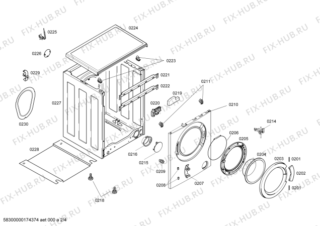 Схема №1 WM08X2M0TI с изображением Модуль управления для стиралки Siemens 00705316