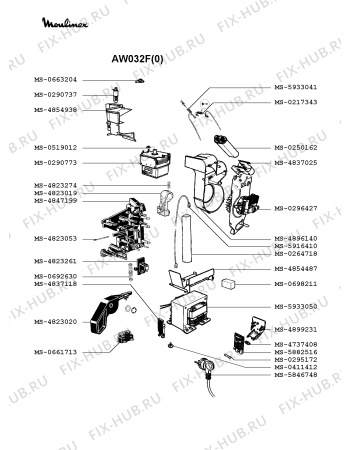 Взрыв-схема микроволновой печи Moulinex AW032F(0) - Схема узла GP002374.0P3