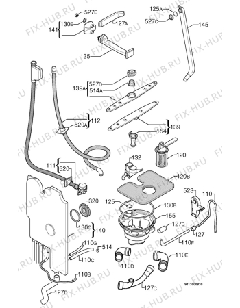 Взрыв-схема посудомоечной машины Juno JSI9640E - Схема узла Hydraulic System 272