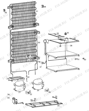 Взрыв-схема холодильника Electrolux ER8042B - Схема узла Cooling system 017